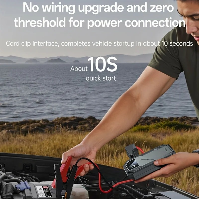 Yesido VC11 Portable Car Jump Starter – 12V Battery Booster Pack with Power Bank & LED Light (Black)