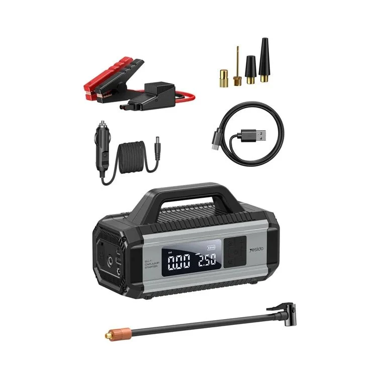 Yesido VC13 5-in-1 Car Jump Starter & Air Compressor – 10000mAh Battery Booster, Power Bank & LED Emergency Light
