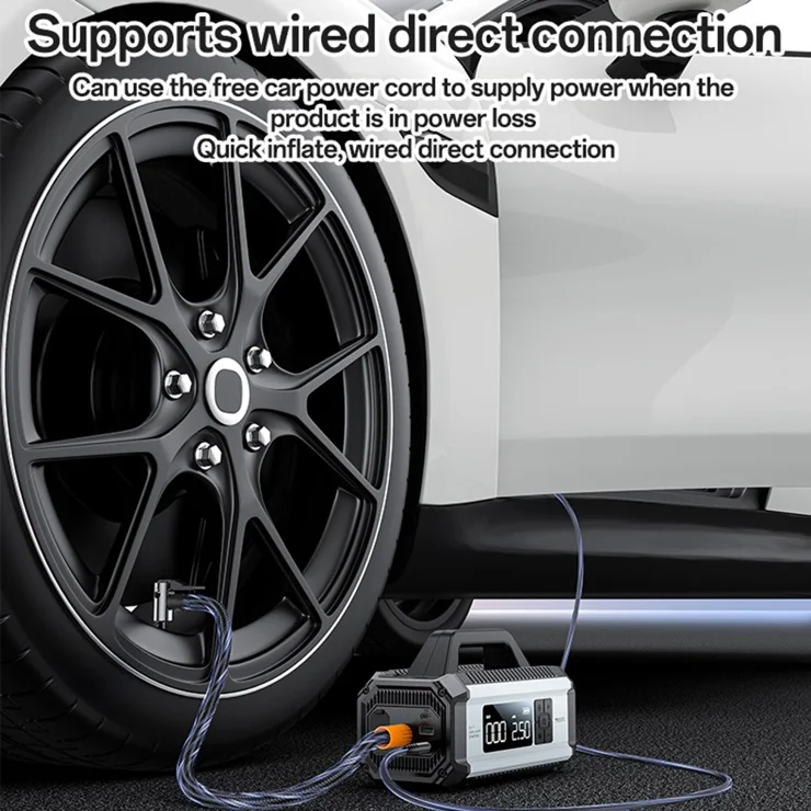 Yesido VC13 5-in-1 Car Jump Starter & Air Compressor – 10000mAh Battery Booster, Power Bank & LED Emergency Light
