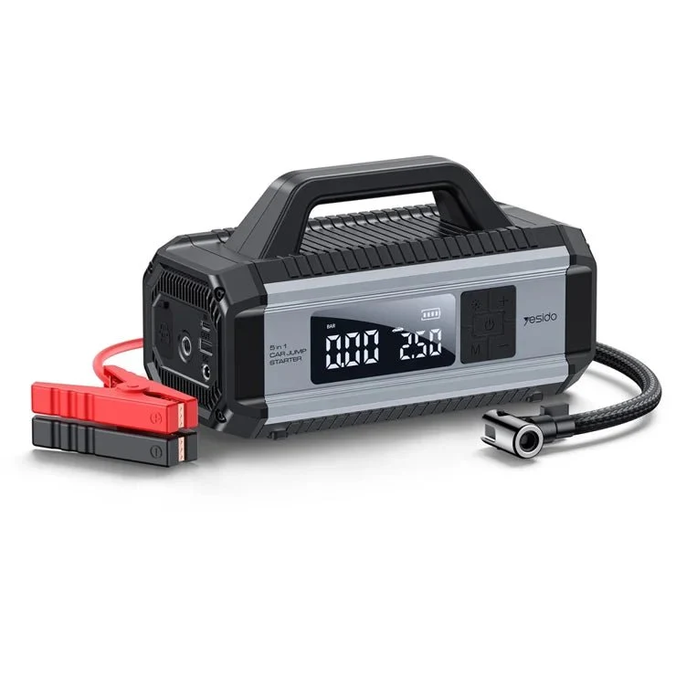 Yesido VC13 5-in-1 Car Jump Starter & Air Compressor – 10000mAh Battery Booster, Power Bank & LED Emergency Light