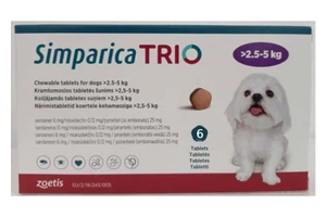 Simparica Trio Chewable Tablet for Dogs (2.5 - 5 Kg) 1 tablet
