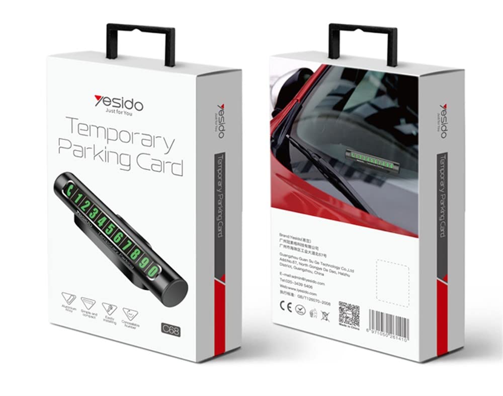 Yesido C88 Temporary Parking Card – Retractable Privacy Phone Number Plate for Car Dashboard