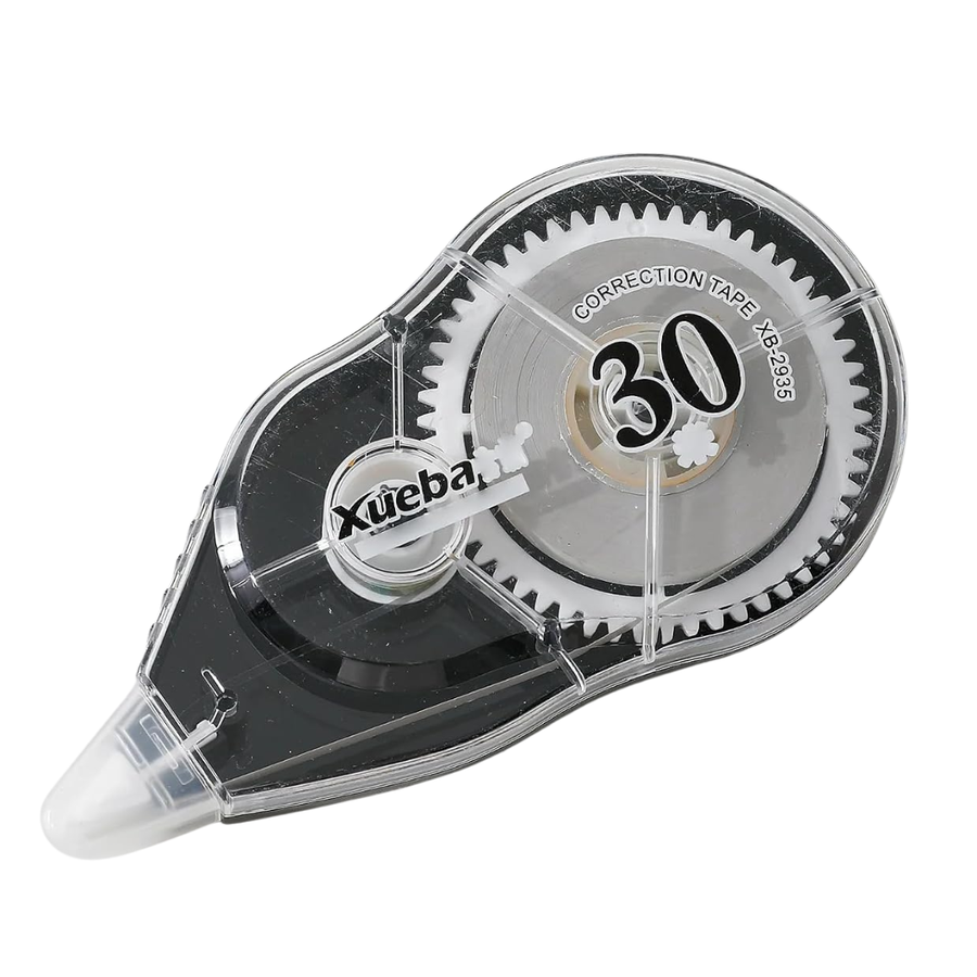 Xueba, Long Lasting Correction Tape, 30 m × 5 mm, Black