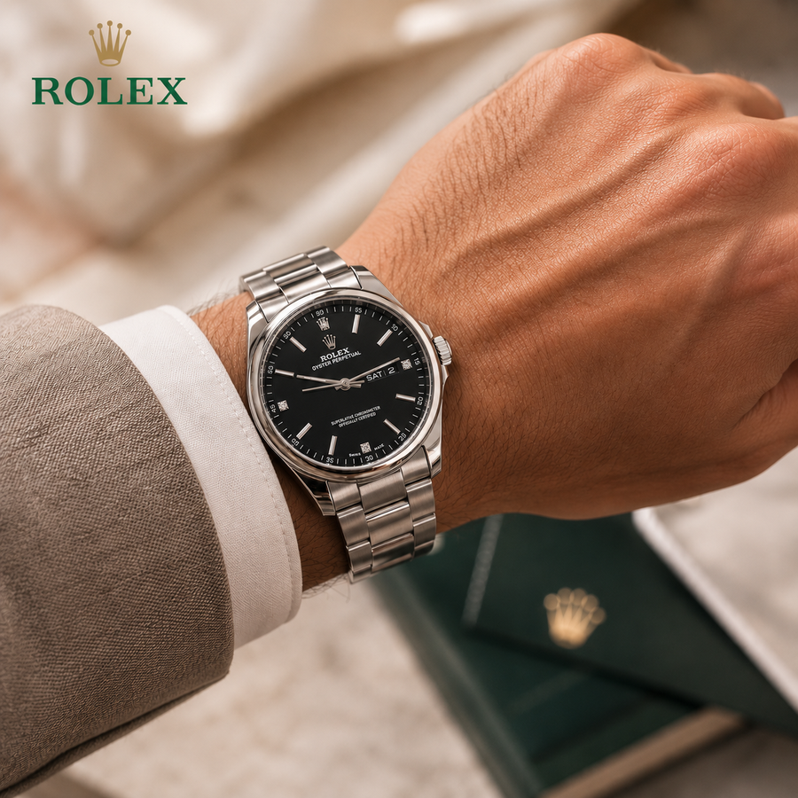 ساعة ROLEX08 اسود