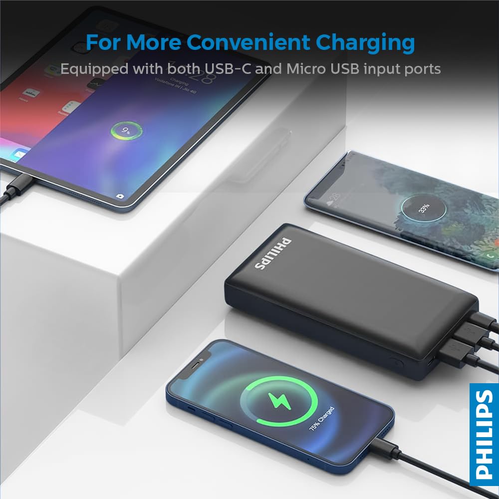 Philips 20000mAh Fast Charging Universal Power Bank 20W (ضمان 18 شهر)