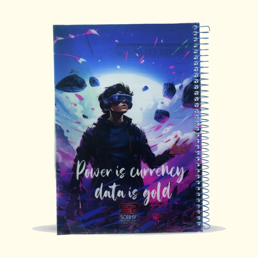 SOBHY A4 Spiral Notebook – 100 Sheets – Plastic Cover with Dividers