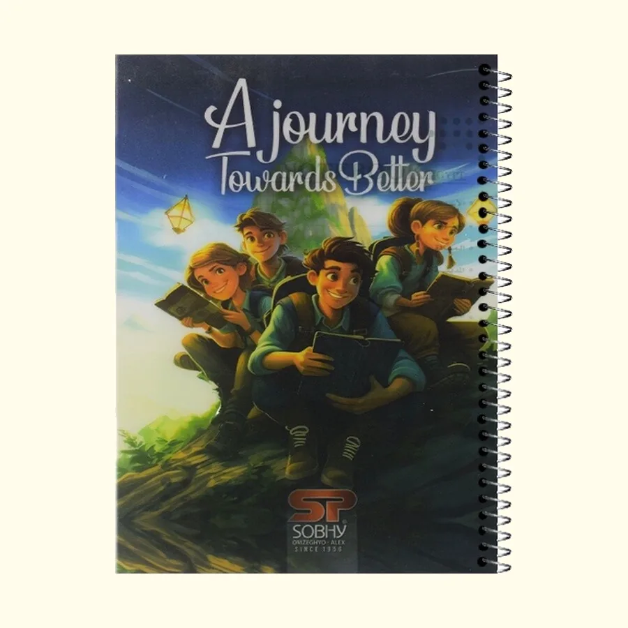 SOBHY A5 Spiral Notebook – 80 Ruled Sheets – Plastic Cover