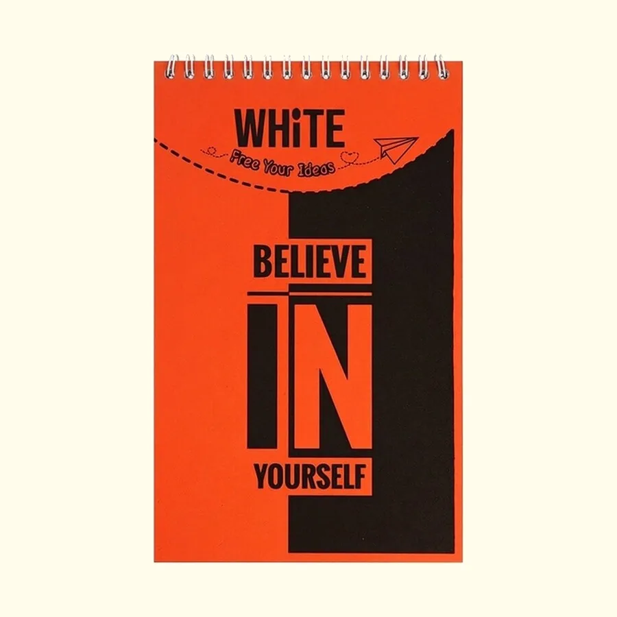 SOBHY A5 Top Spiral Notebook – 50 Sheets – Plain Paper – Believe