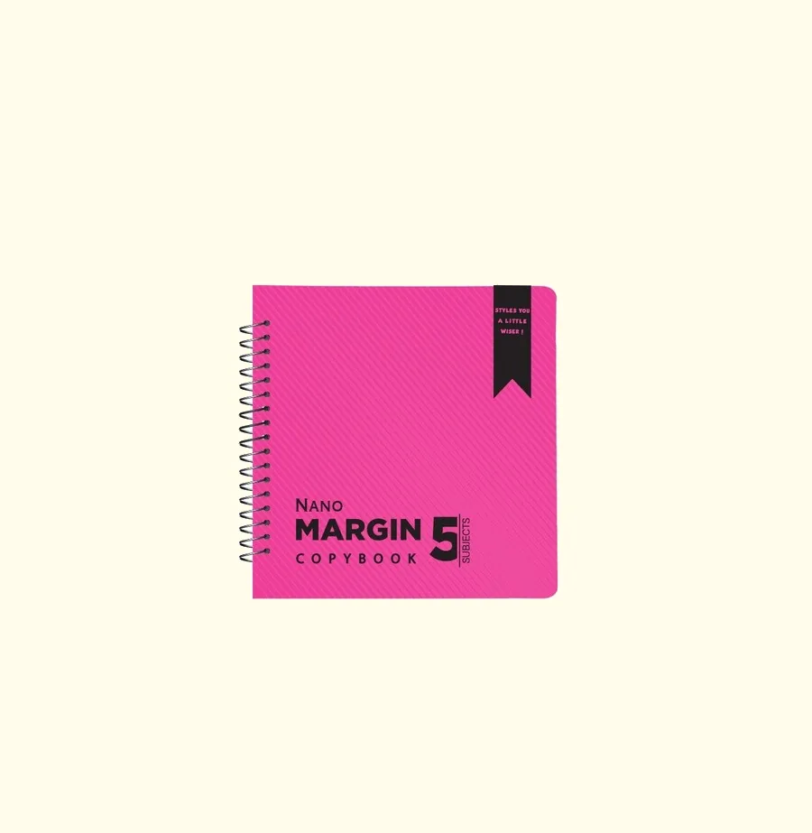 SOBHY Nano Margin Spiral Notebook – 200 Sheets – 5 Subjects