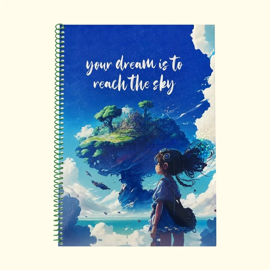 SOBHY A4 Double Ruled Spiral Notebook – 80 Sheets – Laser Cover