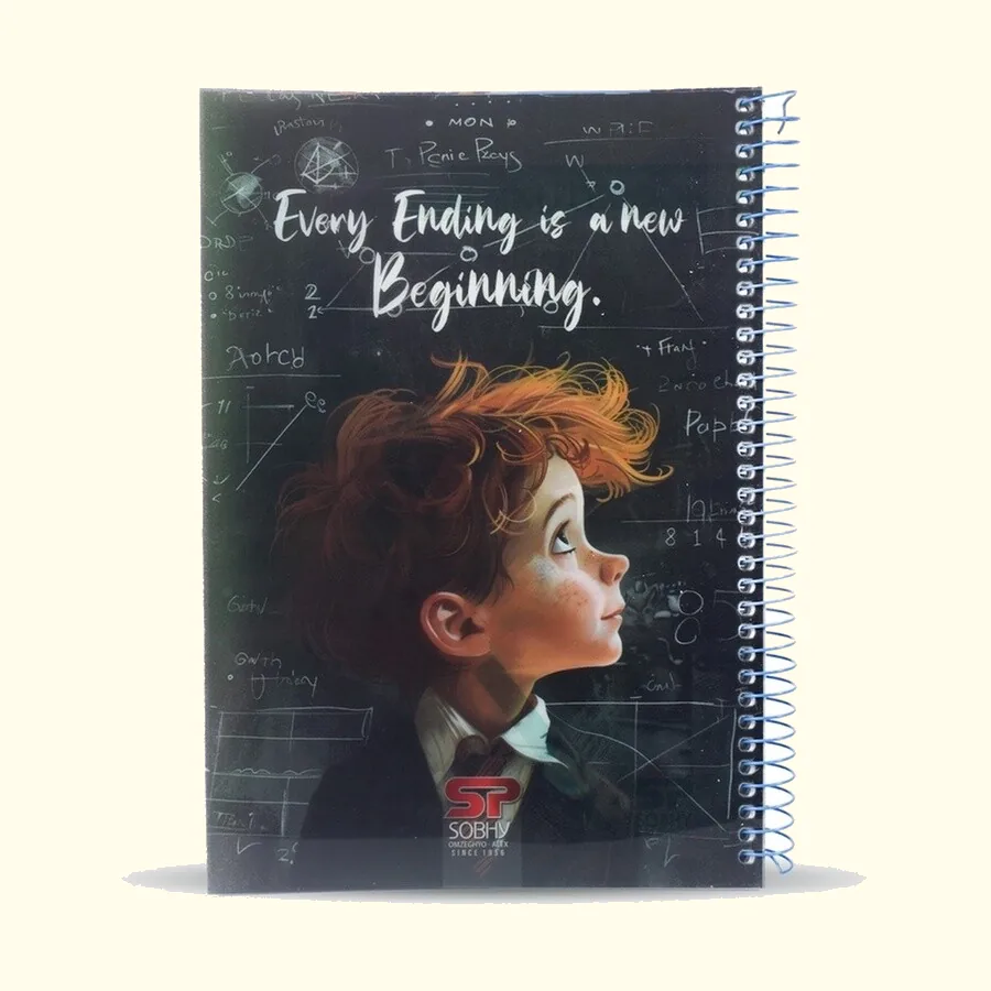 SOBHY A4 Spiral Notebook – 200 Sheets – Plastic Cover with Dividers