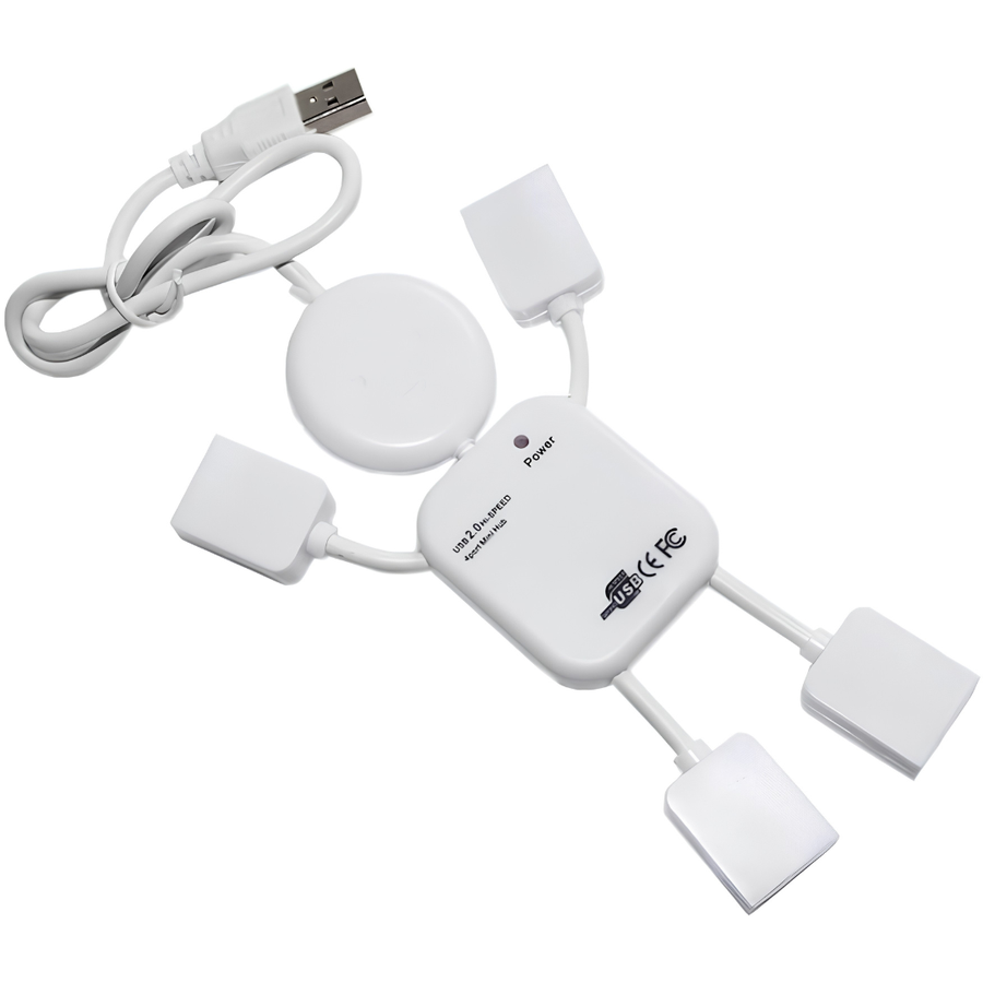 Mini USB Hub 4 Ports USB 2.0, Ultra Compact USB Splitter Adapter, Plug and Play Data Hub