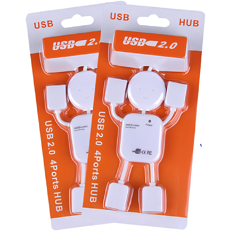 Mini USB Hub 4 Ports USB 2.0, Ultra Compact USB Splitter Adapter, Plug and Play Data Hub