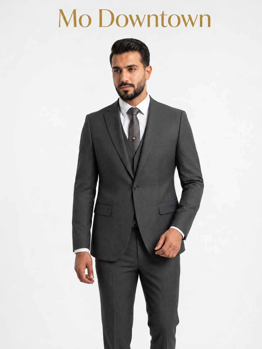 بدلة رجالي اسود – قماش ناعم، زرار واحد Regular Fit