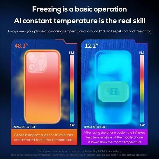 MEMO CX12 Magnetic Semiconductor Phone Cooler with RGB Light & Digital Display