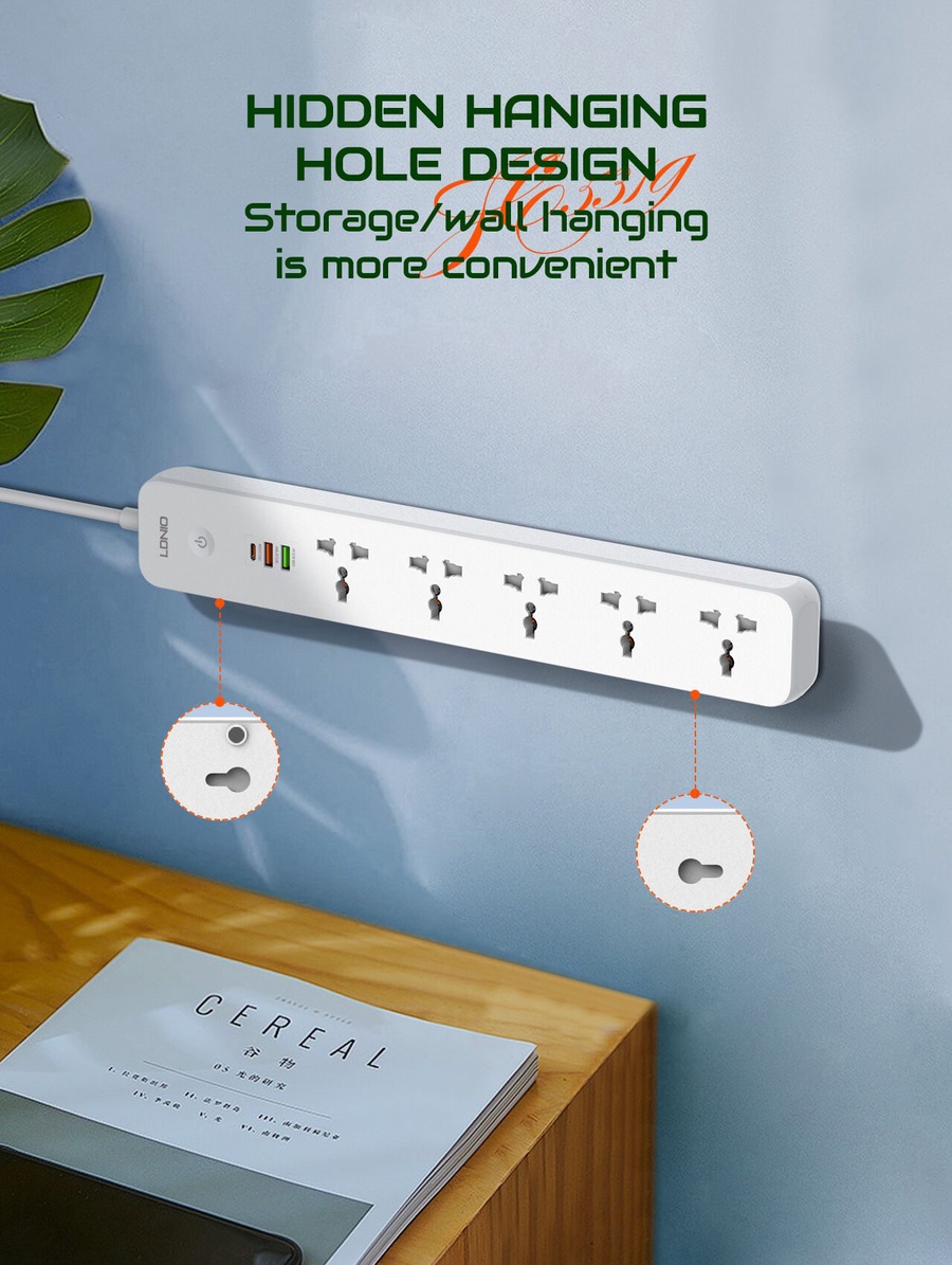 لادنيو باور سوكيت  2500وات 2متر- Ldnio Power Socket (2500W) (2M) SC-5319 