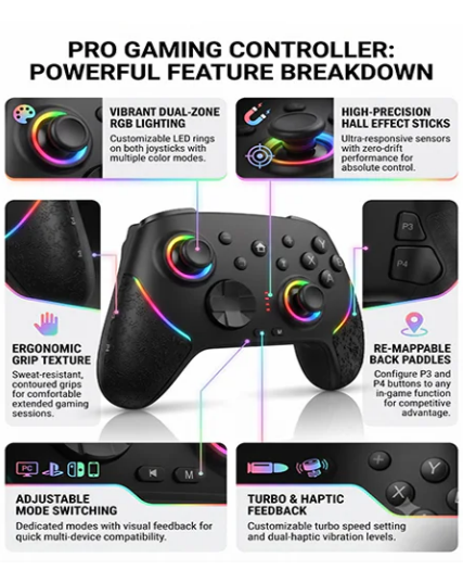 COUGAR EGY K22 Wireless Gaming Controller – Black RGB Gamepad
