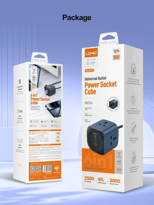 لادنيو باور سوكيت 2500وات -2متر - LDNIO Power Socket(2500W) (2000mm) Model:SC3319