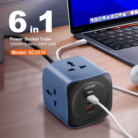 لادنيو باور سوكيت 2500وات -2متر - LDNIO Power Socket(2500W) (2000mm) Model:SC3319