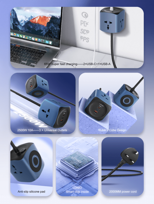 لادنيو باور سوكيت 2500وات -2متر - LDNIO Power Socket(2500W) (2000mm) Model:SC3319