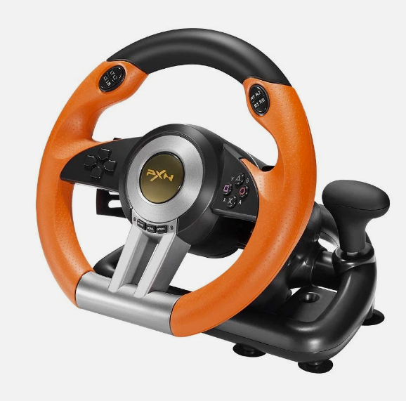 PXN V3 Pro Racing Steering Wheel with Pedals – 180° Gaming Wheel for PS4, Xbox, PC & Switch