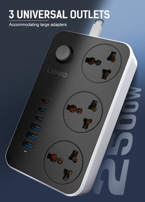 لادنيو باور سوكيت 2500وات -2متر - LDNIO Power Socket(2500W) (2000mm) Model:SC3604C
