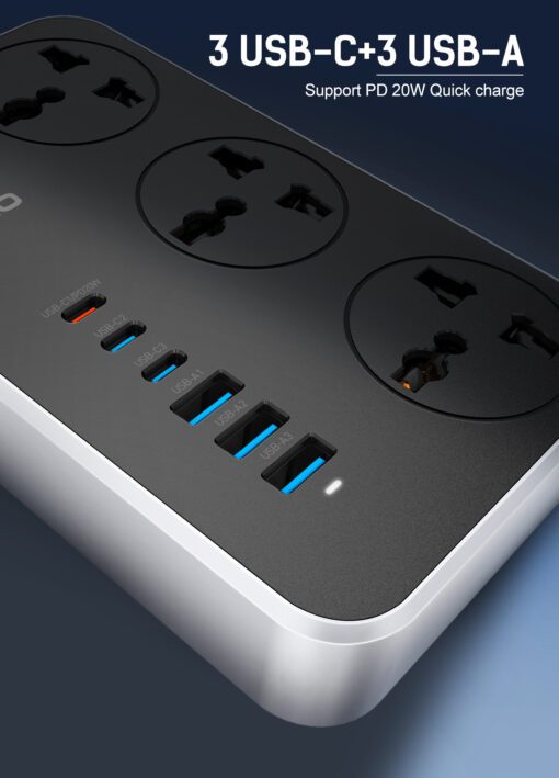 لادنيو باور سوكيت 2500وات -2متر - LDNIO Power Socket(2500W) (2000mm) Model:SC3604C