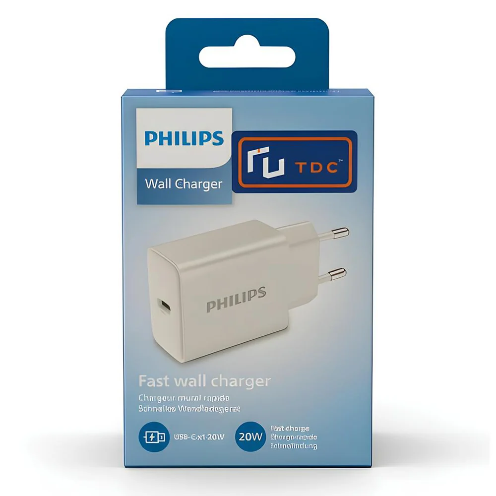 Philips GaN Type-C 20W Fast Charging DLP2629CW (ضمان 18 شهر)