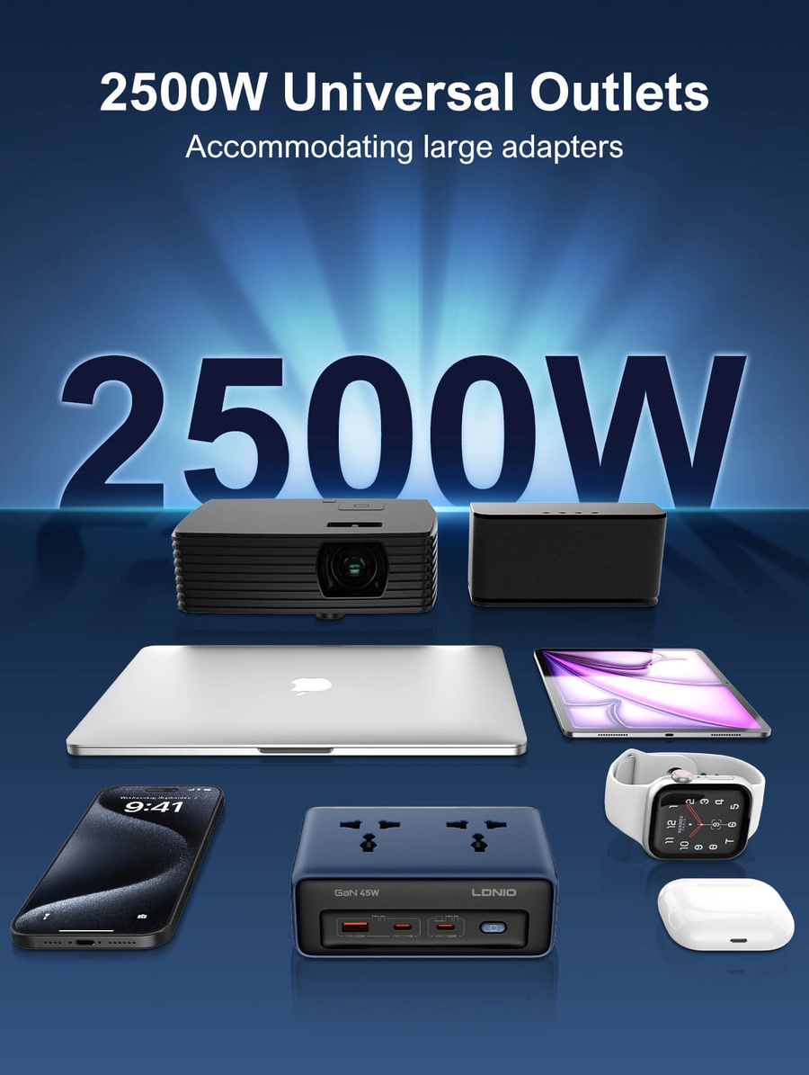 لادنيو باور سوكيت 2500وات -2متر - LDNIO Power Socket(2500W) (2000mm) Model:SC1