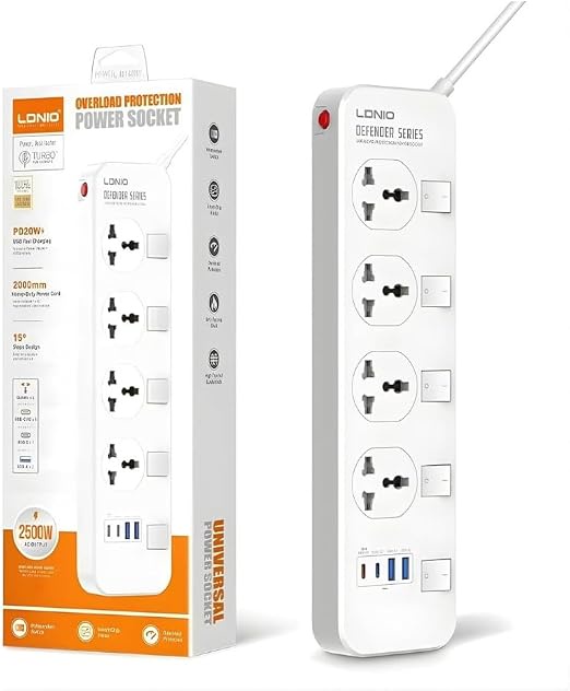  لادنيو باور سوكيت 2500وات -2متر -LDNIO Power Socket(2500W) (2000mm) Model:SC4408C