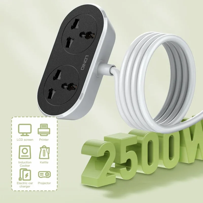لادنيو باور سوكيت 2500وات-10متر - LDNIO Power Socket (2500W) (10 M) Model:SC2018-10M