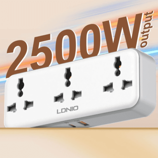 لادنيو  باور سوكيت 3 أوت ليت + 2 مخرج تايب - سي + يو إس بي - إيه 2500وات - LDNIO Power Socket 3 OUTLET+ 2 Port  (Type -C+ USB-A) (2500W) Model:SC3317