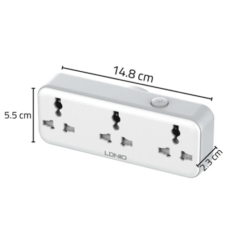 لادنيو  باور سوكيت 3 أوت ليت + 2 مخرج تايب - سي + يو إس بي - إيه 2500وات - LDNIO Power Socket 3 OUTLET+ 2 Port  (Type -C+ USB-A) (2500W) Model:SC3317