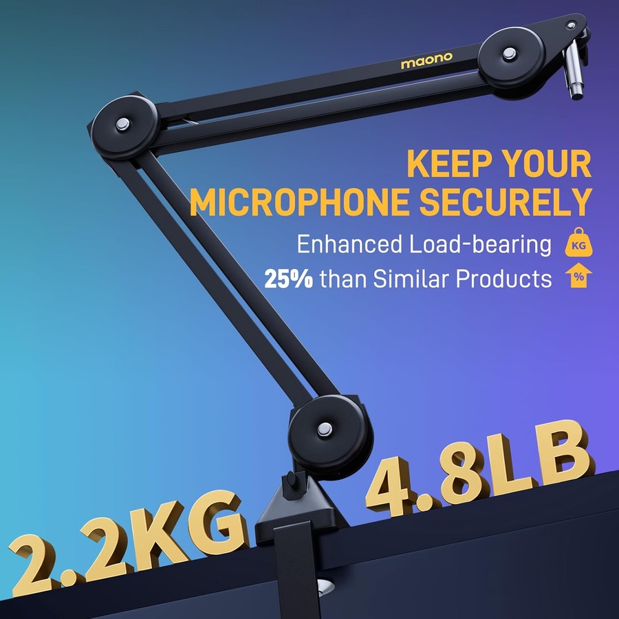 Maono BA37 Microphone Boom Arm Stand – 360° Adjustable