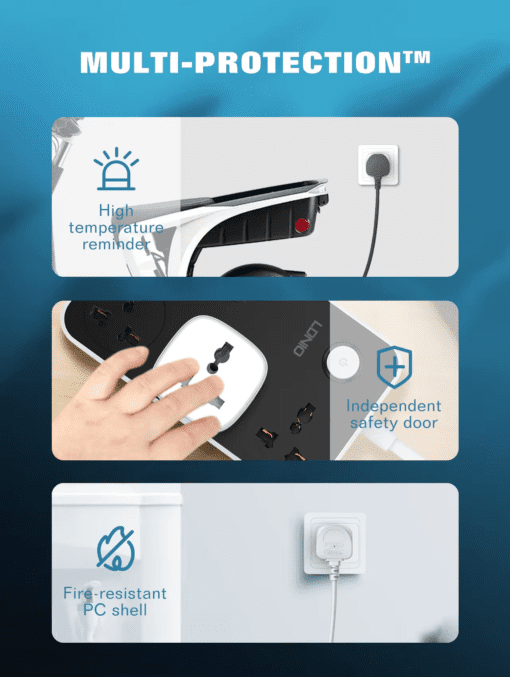 لادنيو سمارت باور بلج 2500وات- LDNIO Smart Power Plug (2500W) - SCW1050 