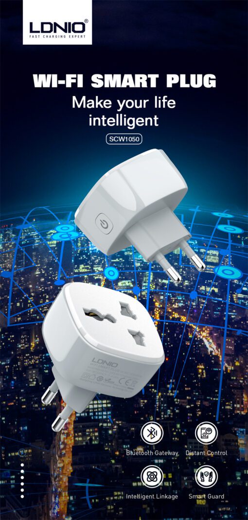 لادنيو سمارت باور بلج 2500وات- LDNIO Smart Power Plug (2500W) - SCW1050 