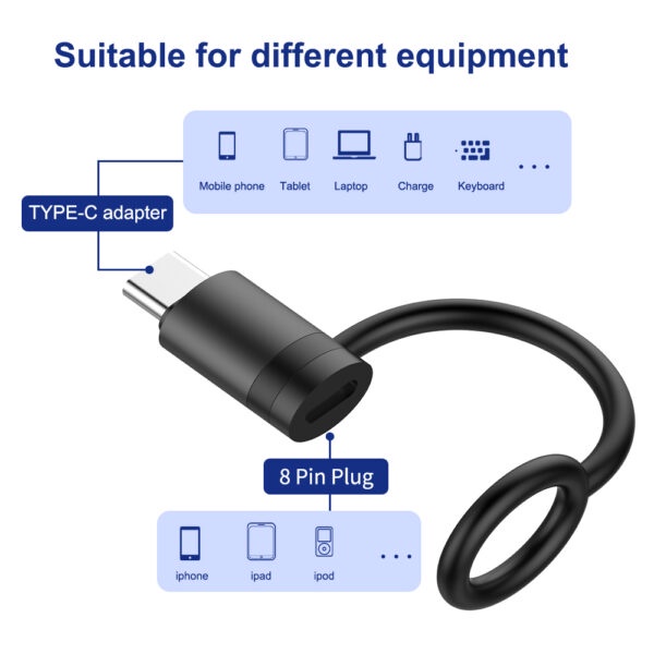 لادنيو بي دي فاست تشارجر أدبتور - تايب - سي ميل - تو - لايتينج فيميل -65وات- LDNIO PD Fast Charging Adapter - (Type - C Male TO Lightning Female) (65W) - LC260