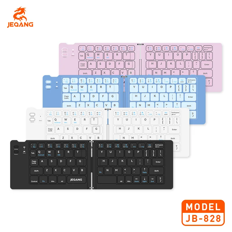 JEQANG JB-828 Foldable Keyboard Wireless Bluetooth Rechargeable Keyboard Compatible with iOS Android Windows