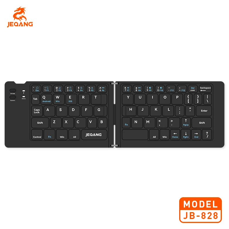 JEQANG JB-828 Foldable Keyboard Wireless Bluetooth Rechargeable Keyboard Compatible with iOS Android Windows