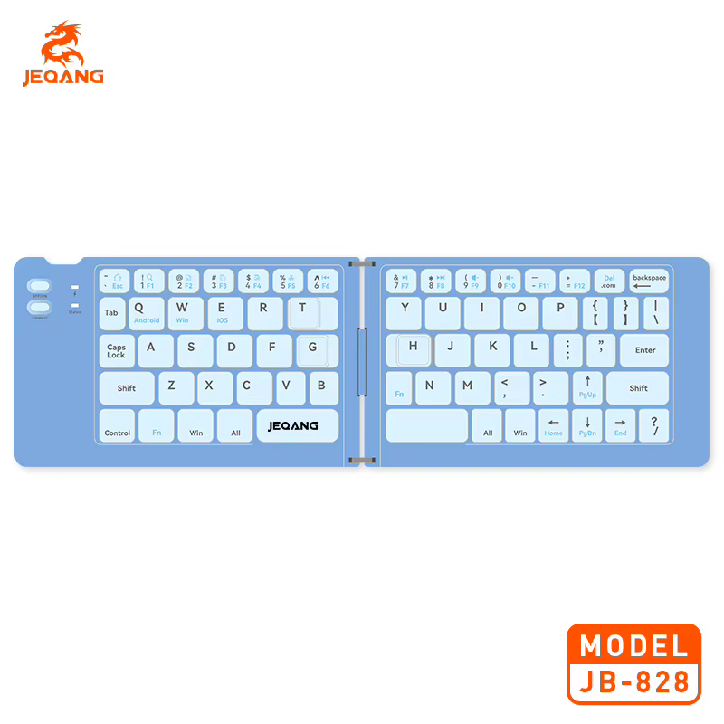 JEQANG JB-828 Foldable Keyboard Wireless Bluetooth Rechargeable Keyboard Compatible with iOS Android Windows