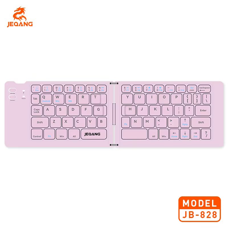 JEQANG JB-828 Foldable Keyboard Wireless Bluetooth Rechargeable Keyboard Compatible with iOS Android Windows