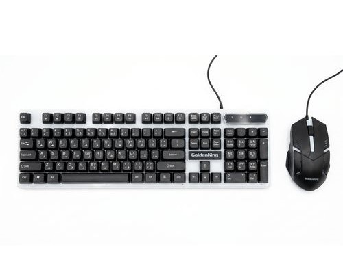 GX-400 USB Wired Gaming Keyboard and Mouse with RGB Lighting and Flexible Buttons