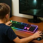 GX-400 USB Wired Gaming Keyboard and Mouse with RGB Lighting and Flexible Buttons