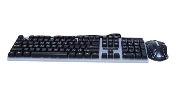 GX-400 USB Wired Gaming Keyboard and Mouse with RGB Lighting and Flexible Buttons