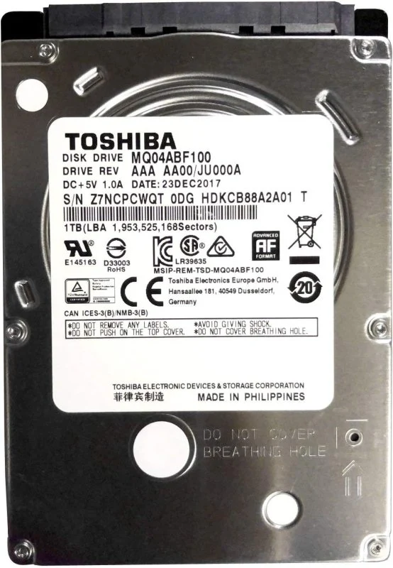 هارد توشيبا Slim 2.5 بوصة 1 تيرا للابتوب – HDD SATA – Health 100%