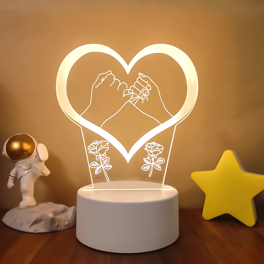 3D Illusion Night Light, Love Pattern