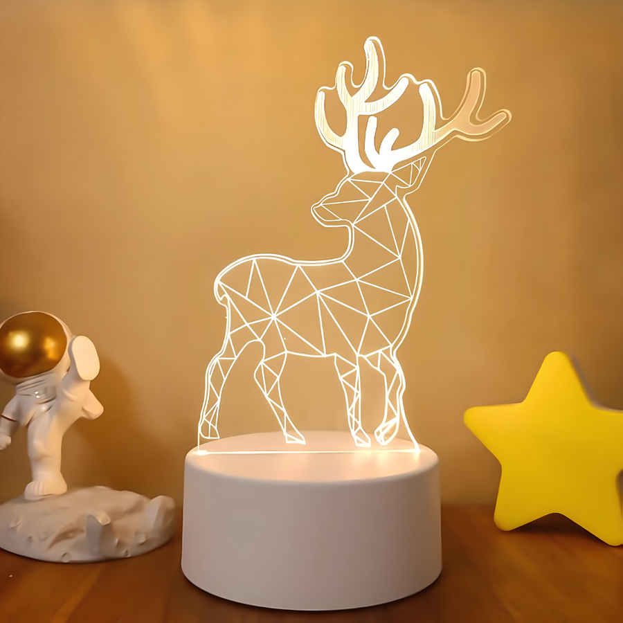 3D Illusion Night Light, Deer Pattern