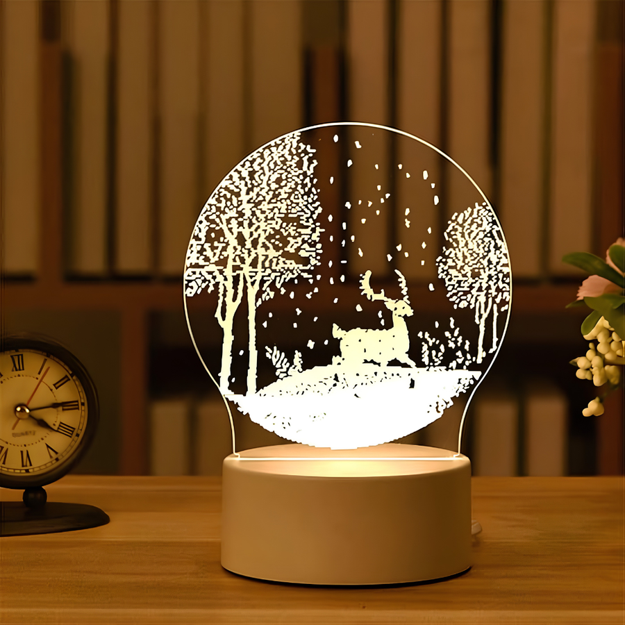 3D Illusion Night Light, Christmas Pattern