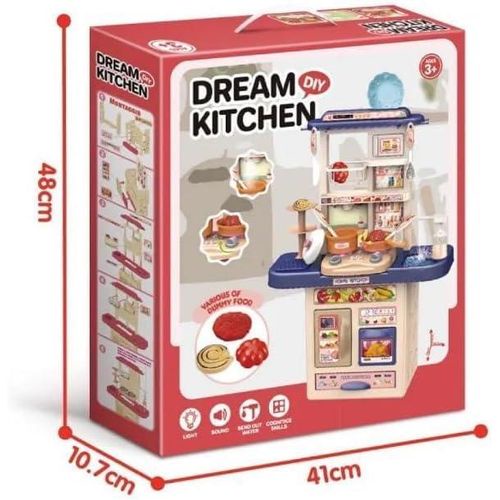 طقم لعبة مطبخ Dream DIY للبنات | أضواء وأصوات وحوض ماء يعمل | إكسسوارات | من 2 إلى 8 سنوات
