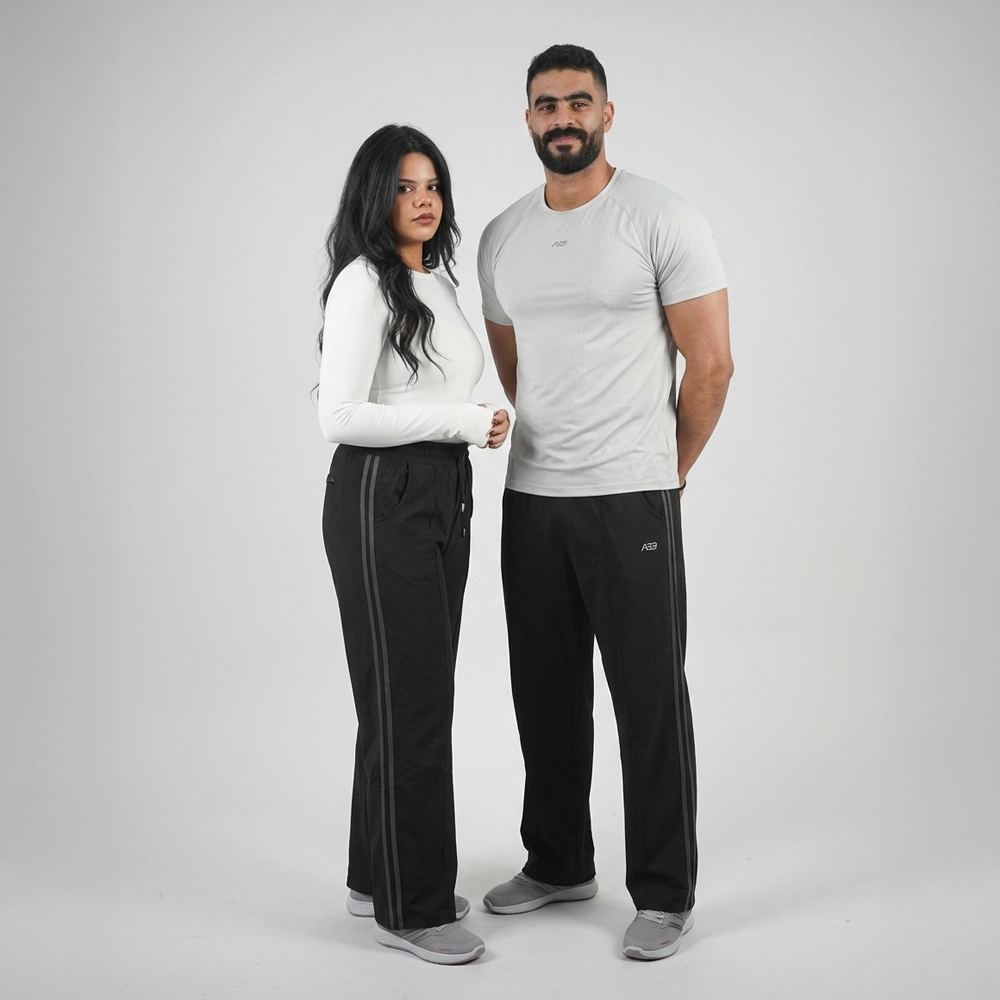 motion wide-leg double line pants 02 Unisex